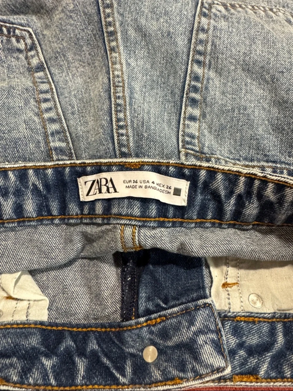 Zara Distressed Light Blue Denim High-Rise Shorts